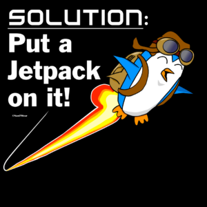 Science Penguin T-Shirt Set: Jetpack